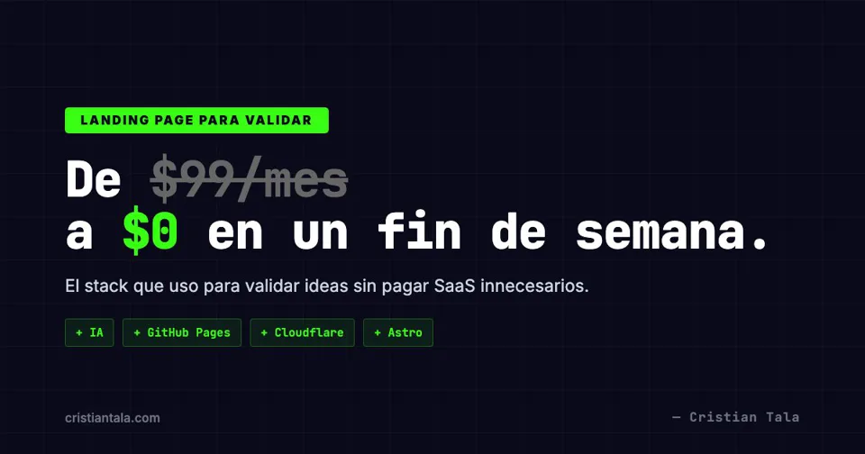 Cómo crear una landing page gratis para validar tu idea (con video tutorial y casos reales)